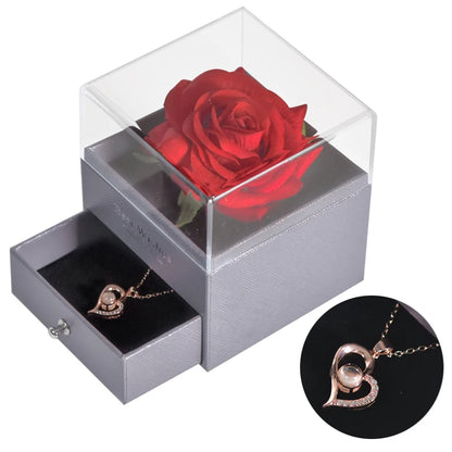 Rosa Eterna Oficial | Joyero con Collar “Te Amo” en 100 Idiomas
